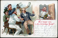 Kiautschou 1900 AK Nur immer rein in den deutschen Bund Chinese Kolonien / 140