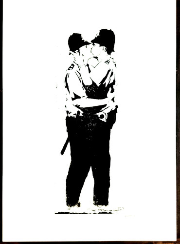 Lithographie banksy kissing - lithographie,