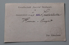 Einladungskarte d. Gesellschaft Suevia Stuttgart, 1904