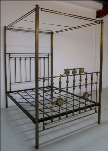 Antikes messing himmelbett mit - antikes, messing-himmelbett