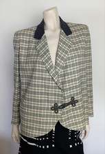 VALENTINO BOUTIQUE Vintage grau/offwhite Blazer/Jacke kariert Futter De38/40 F8