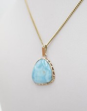 Larimar gelbgold anhänger 585 - larimar,