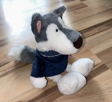 Nici Kuscheltier Husky Jack, Schlenker, blauer Pullover, ca. 25 cm