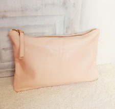 Rose Nude Echt Nappa Leder Kilian Kerner Kultur Clutch Tasche Bag HB 20x30