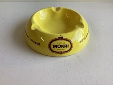 Mokri Werbe Aschenbecher gelb Keramik Vintage alt Zigaretten guter Zustand !