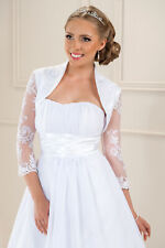 Brautbolero aus Satin und Spitze Gr. 36 in IVORY Neu aus Geschäftsauflösung