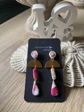 Ohrringe handgefertigt Ohrhänger Unikat Polymer Clay Ton Polymer Fimo
