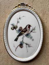 AK Kaiser Porzellan Wandbild Vogelmotiv, ca. 10.2cm hoch