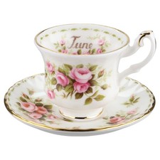 Miniaturtasse mit Untertasse - June Royal Albert Flower of The Month