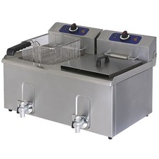 Gastro Fritteuse 8+8 Liter Elektro Friteuse 230 V Fryer Pommesfritteuse Friteuse