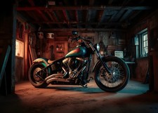 Motorrad Kunstdruck Biker