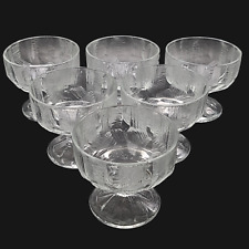 Vintage Hoya Bleikristall Dessertschale mit Fuß Set 6-teilig - Eisschloss Eisberg Japan