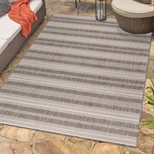 Outdoor Teppich Flachgewebe Vintage Design Wetterfest für Terrasse Balkon Küche