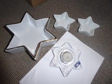 Weihnachtsgebäckschale Stern groß und 2 Kleine plus Teelichthalter Stern