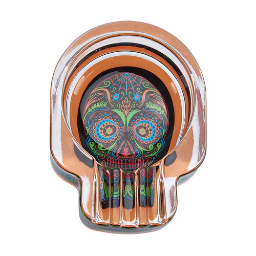 Aschenbecher glas totenkopf - aschenbecher,