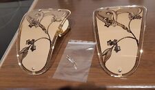 Paar Wandleuchten Design Glas Romantisch Fleur halbrund vintage Wandlampe