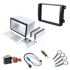 Auto Radio Blende Doppel DIN SET 2 DIN Einbauschacht Adapter für VW Skoda Seat