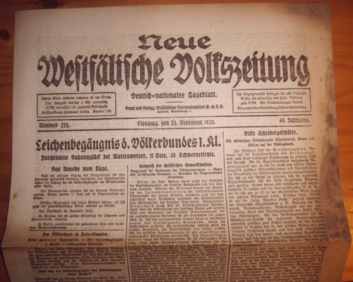 Herford zeitung 1920 - herford, 23.11.1920