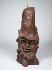 wurzelsepp wurzelgesicht kerze vintage candle baumstamm 22 cm