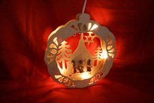 Weihnachtsdeko Beleuchtetes Weihnachtliches Fensterbild aus Holz mit Sternsinger