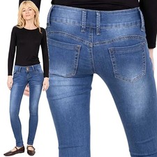 Damen Skinny Röhrenjeans Hüftjeans Stretchjeans Hose Slim Fit Jeans 3 Knopf