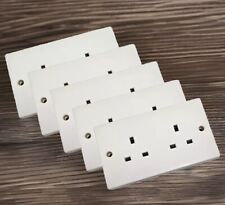 13A Doppelsteckdosen weiß ungeschaltet Netz Elektro 2 Gang 13Amp Doppelstecker Steckdose