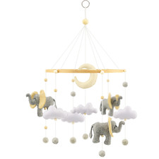 Mobile Musik Elefanten Tiere Wolke Einschlafhilfe Musikspielzeug Baby Kind Bett