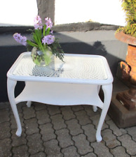 Original antiker Shabby-Beistelltisch-Wiener Flechtwerk -Landhausmöbel-Sofatisch