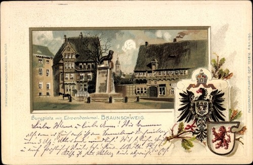 Präge wappen litho - präge,