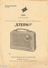 VEB Stern Radio Rochlitz Koffersuper Stern 1 Bedienungsanweisung 1960