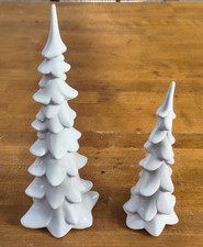 Keramik-Weihnachtsbäume weiß, Handarbeit, unterschiedliche Größen