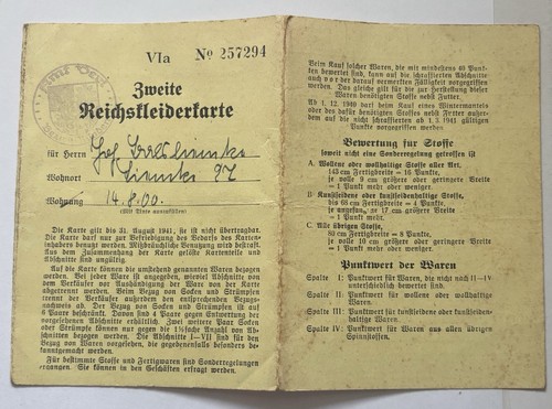 Reichskleiderkarte - , 2