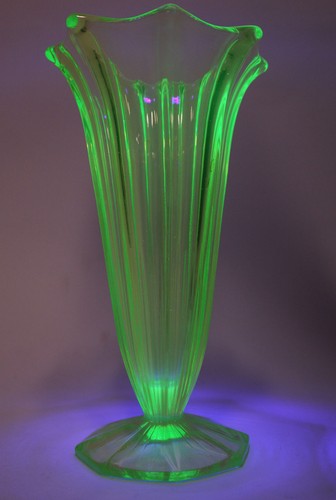 Uranglas vase gelb - gelb, grün