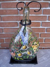 Schmiedeeiserner drehbarer Halter für Weinflasche Bocksbeutel Weinausgießer Deko