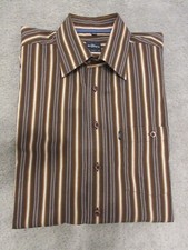 Engbers Herren Hemd, Langarm, Streifen braun-blau-weiß u.a., Gr. L (41-42)