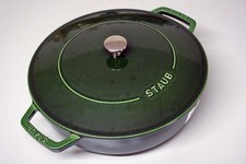 Staub Bräter Chistera 28 cm grün basil - emailliertes Gusseisen - neu