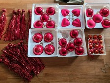 Weihnachtskugeln, Baumschmuck Weihnachten Christbaumkugeln Glas, rot ,49 Teile