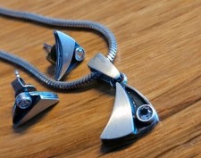 Schmuck-Set Nord-Form Bergkristall Ohrringe Kette Anhänger 925er Silber