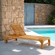 Sonnenliege aus teak massiv - sonnenliege,