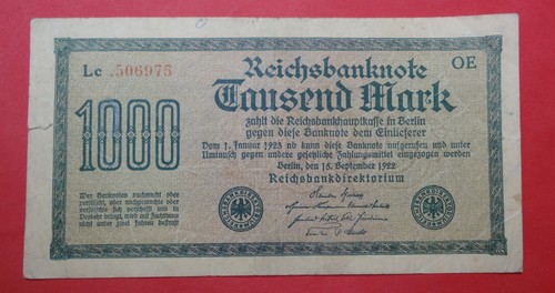 Reichsbanknote 1000 mark - 1000, 15