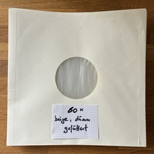 LP Innenhüllen Schutzhüllen Creme gefüttert dünn Mittelloch Paket zu 60 Stück
