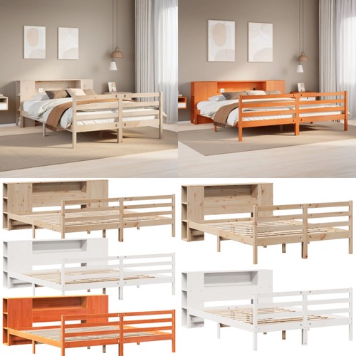 Massivholzbett mit regal - mit,
