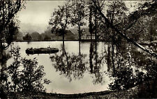 Elbingerode Harz DDR s/w AK ~1967 Partie am Gondelteich Bäume Fachwerkhaus Enten