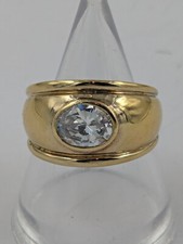 Ring 0,925 Sterlingsilber vergoldet Zirkon Gr. 54