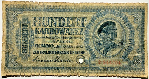 100 karbowanez 1942 ukraine - karbowanez,
