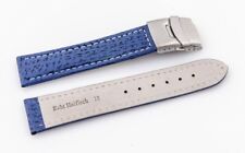 Uhrenarmband Faltschließe Echt Haifisch hellbraun blau schwarz 18 20 22 24mm NEU