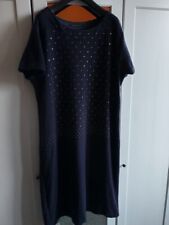 luisa Cerano Kleid Wollkleid Nachtblau gr 44 mit Nieten kurzarm