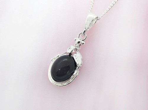 Onyx anhänger silber 925 - onyx,