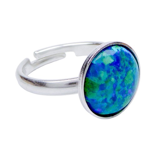 Lab blauer 12mm opal ring - lab,