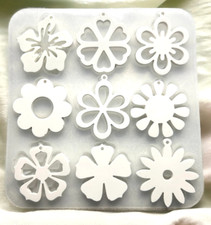 DIY Silikon Gießform Blütenanhänger 9er Set – Resin, Raysin, Schmuck basteln